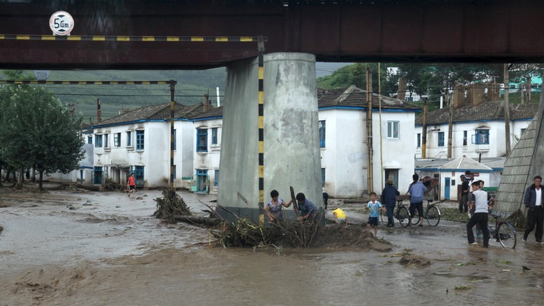 Korut Dilanda Banjir, 40 Orang Tewas dan Ribuan Lainnya Terjebak