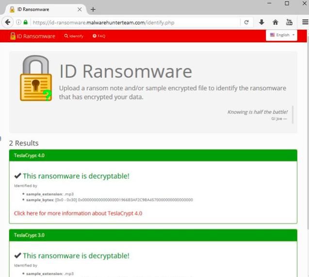 Gambar 4: Contoh file dengan ekstensi .mp3 yang terenkripsi di deteksi 