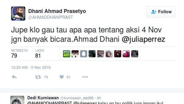Ada Apa antara Ahmad Dhani dengan Julia Perez?